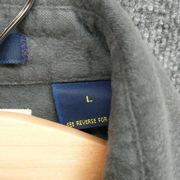 Fieldmaster Men's Flannel Button-Up Shirt Gray Large Long Sleeve Chest Pockets - Picture 11 of 15